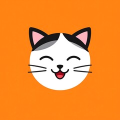 Cute cartoon cat face