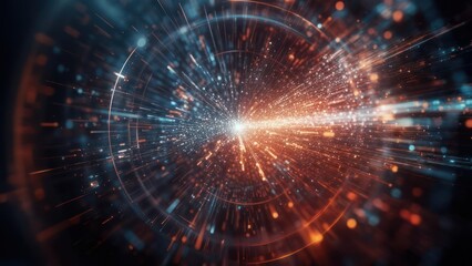 Dynamic data visualization showcasing digital innovation and technological advancement with vibrant light effects and abstract energy