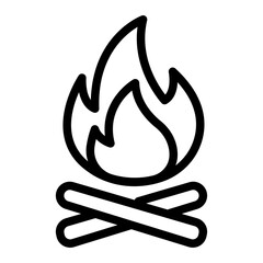 Campfire Line Icon of Outdoor Recreation (General) Icon Set