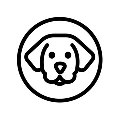 Dog Face Line Icon of Pet Adoption Icon Set