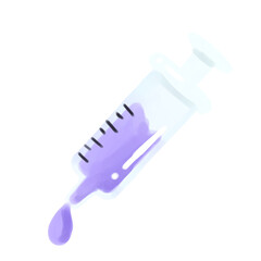 Syringe with purple liquid 