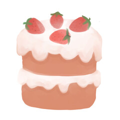 Layer cake with strawberry