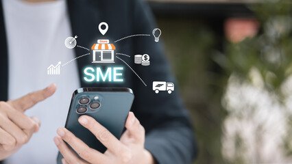 SME Omnichannel Retail Concept on Smartphone by Businessman