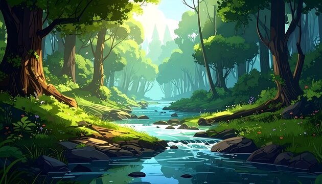 Lush forest stream scene (1)