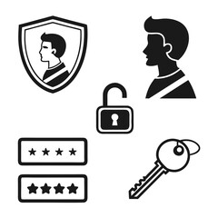User Authentication and Security Icons login password