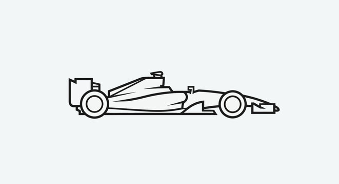 Side view of a sleek racing car illustration on a white background