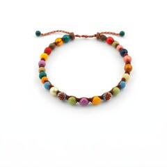 wooden beads isolated on white