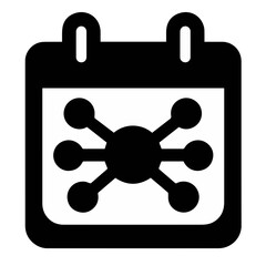 AI calendar icon, smart scheduling system, neural network planning, digital time management, machine learning organizer, automated appointment booking