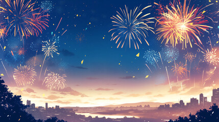 fireworks in the sky