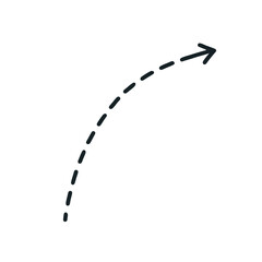 Follow the dotted path to success with this simple, directional arrow, perfect for infographics, presentations, and branding that points to the future