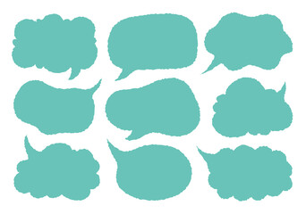 Set of hand drawn style cute memo sticker. Variety abstract shapes of pink speech bubble. Girl style frame with crayon draw. Chat box balloon cloud. Sweet retro label tag collection vector for text