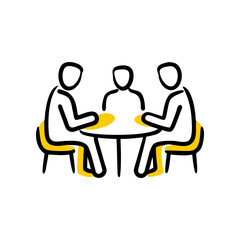  three-businesspeople-discussing-around-a-table