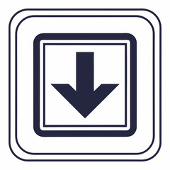 Down Arrow Inside Square Frame direction symbol