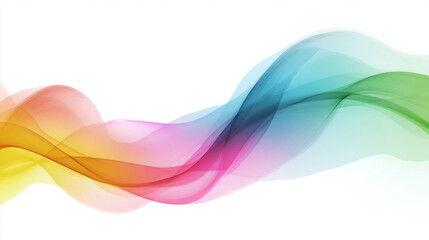 Rainbow Gradient Wave Pattern Flowing Across White Background