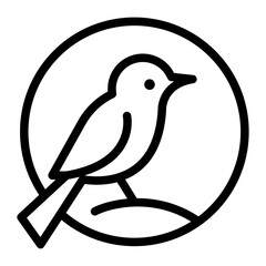Bird Profile Line Icon of Birdwatching Icon Set