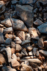 stone wall texture background with natural rocks and rough surface