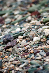 Pebbles and stones on the beach