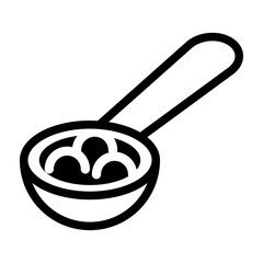 Powder Scoop Line Icon of Supplements Icon Set