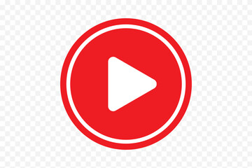 Play button icons set isolated on transparent background. Social media symbol. Design template for web, apps. Play button icon in trendy flat style isolated on grey background. Play symbol. EPS 10.