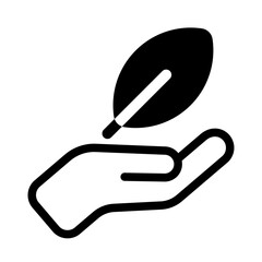 Hand with Leaf Line Icon of Plant Care Icon Set
