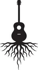 Guitar Silhouette with Roots
