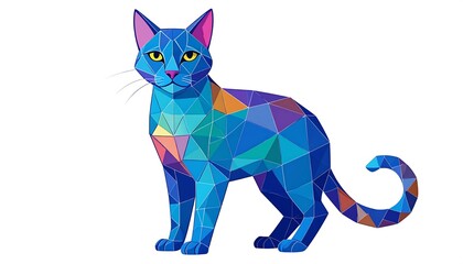 Colorful polygonal cat illustration