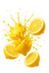 Exploding Lemons Burst high quality realistic image.