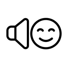 Sound with Happy Face Line Icon of Music Therapy Icon Set