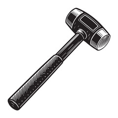 Black sledgehamme Silhouette Vector, High Quality Illustration on White Background