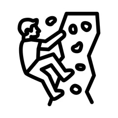 Indoor Bouldering Wall Line Icon of Bouldering Icon Set