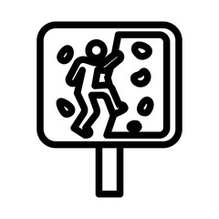 Climbing Wall Icon (Sign Map) Line Icon of Bouldering Icon Set