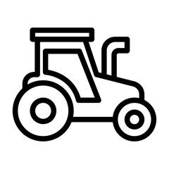Farm Tractor Line Icon of Livestock Farming Icon Set
