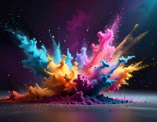 Obraz premium Colorful powder explosion
