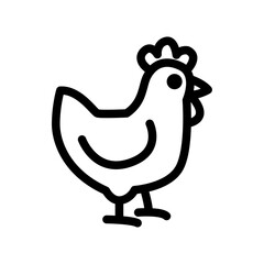 Rooster Line Icon of Poultry Farming Icon Set