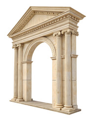 Greek style pillars isolated on white or transparent background