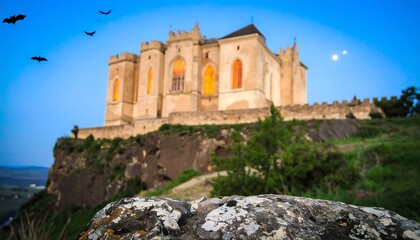 Ancient castle at dusk