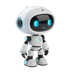 Futuristic robot isolated on white or transparent background
