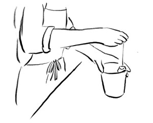 ティーバックでお茶を淹れるイラスト