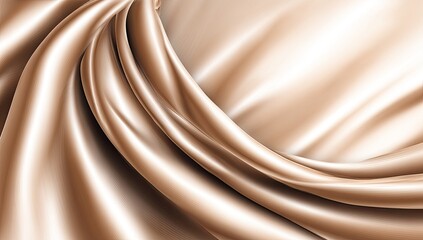 Beige silk fabric drapes in flowing folds