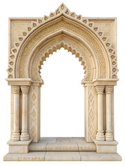 Naklejka premium Classic antique gate with pillars or column arch isolated on white or transparent background