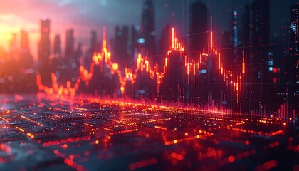 Futuristic city chart view