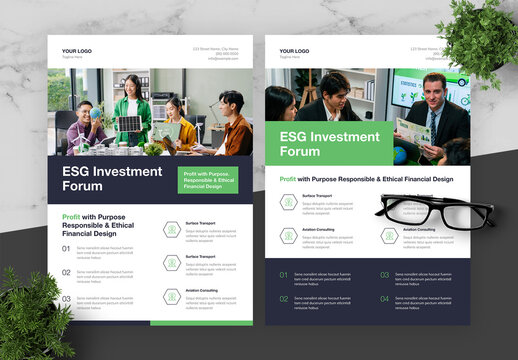 Green And Black Sustainable Flyer