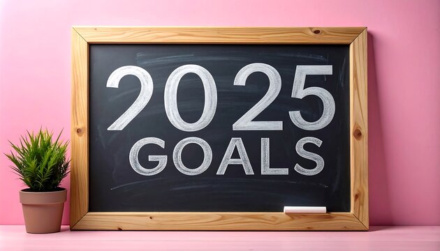 2025 Goals Chalkboard - Setting Future Objectives and Aspirations. - Powered by Adobe