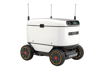 Delivery robot 3d illustration isolated on white or transparent background