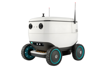 Delivery robot 3d illustration isolated on white or transparent background