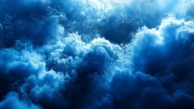 Dramatic Blue Cloudscape Aerial View.