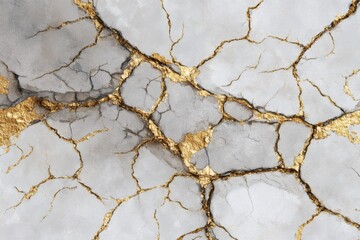 Obraz premium Seamless pattern of irregular mosaic with golden cracks and ornamental design in soft pastel tones