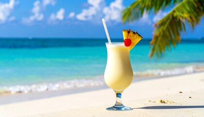 Tropical cocktail on a beach