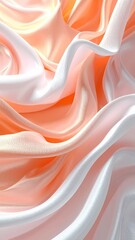 Fototapeta premium Soft, flowing satin in peach and white