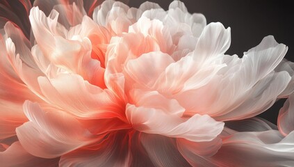 Ethereal Peony Petals with Delicate Veining and Soft Gradient Hues